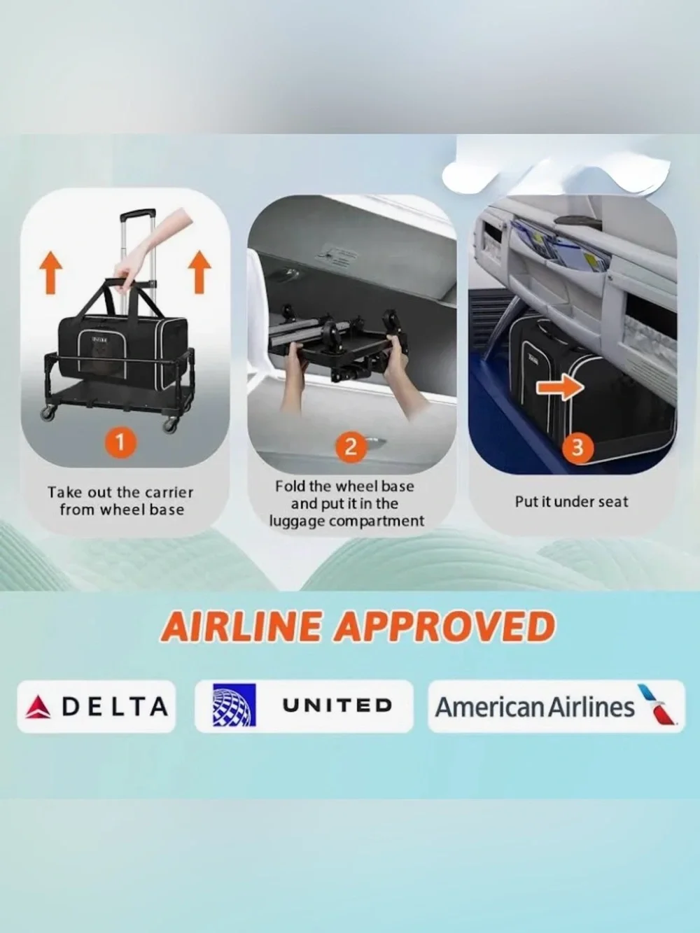 Petskd Rolling Pet Carrier – Expandable, Airline Approved